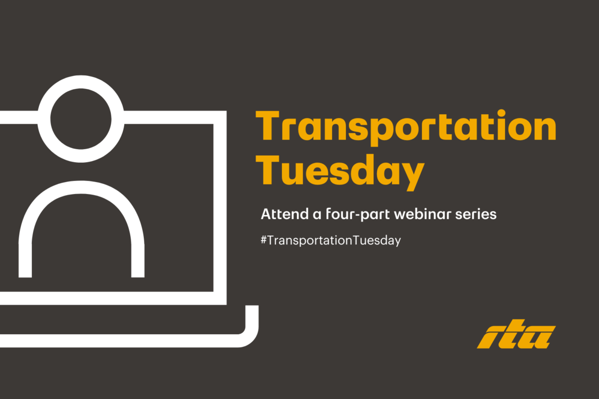 Graphic that says "Transportation Tuesday, attend a four-part webinar series #TransportationTuesday"